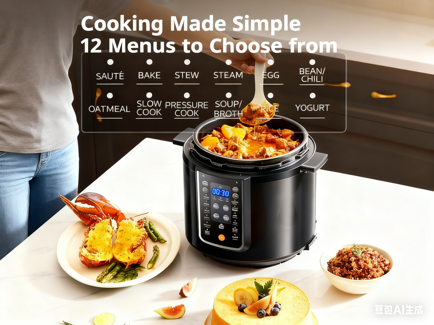 Micro-Pressure Rice Cooker & Multi-Cooker, 14-in-1, 5.3 Qt Capacity
