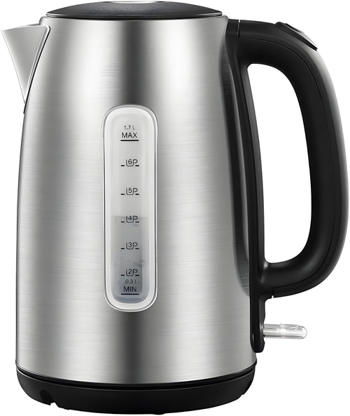 Stainless Steel Electric Kettle, 1.7L Fast Boil with LED Light, Auto Shut-Off & Boil-Dry Protection