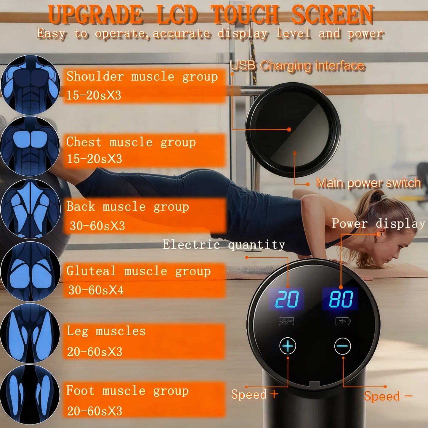 [Housify]™ Deep Tissue Massager, 8 Heads & 20 Speeds for Muscle Relief