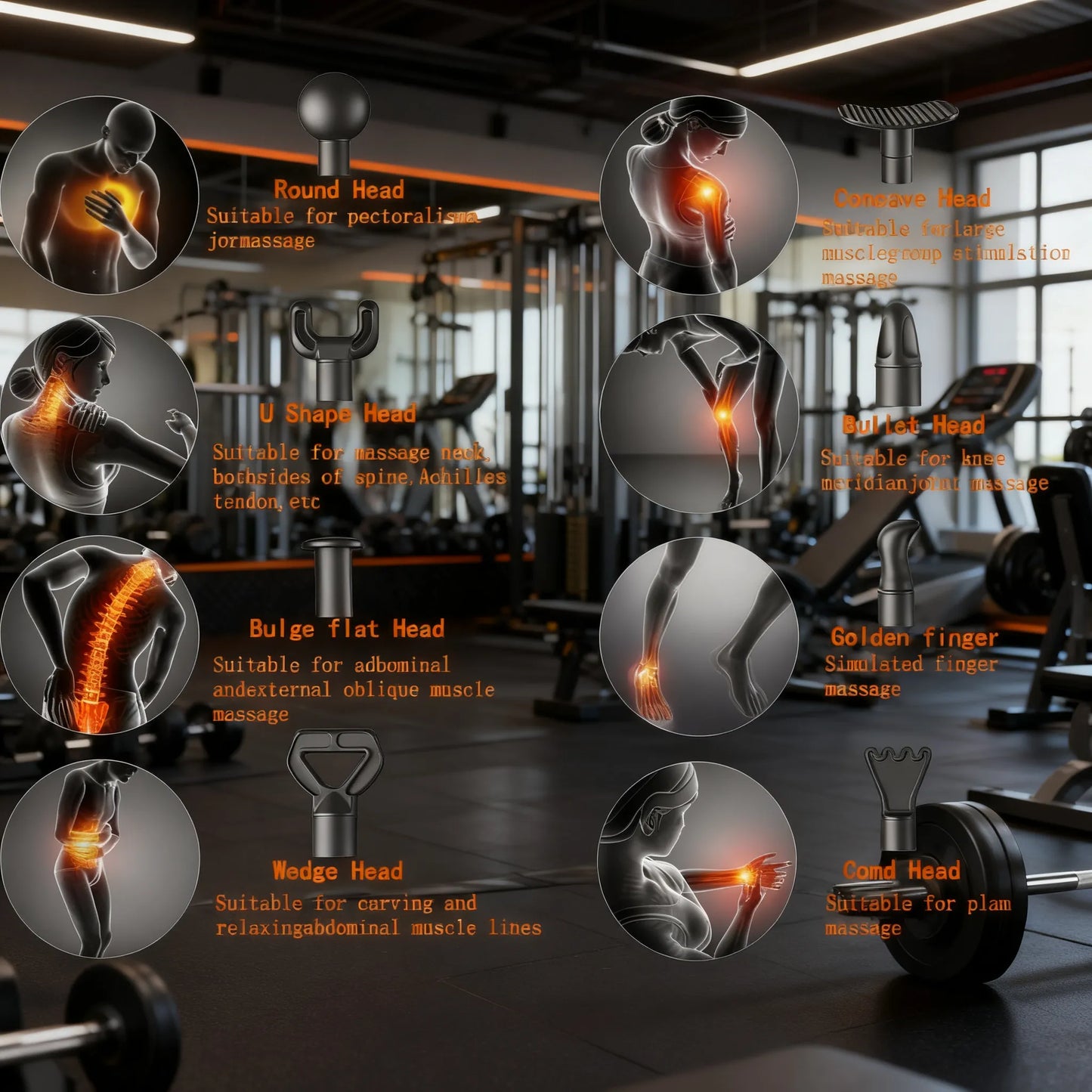 [Housify]™ Deep Tissue Massager, 8 Heads & 20 Speeds for Muscle Relief