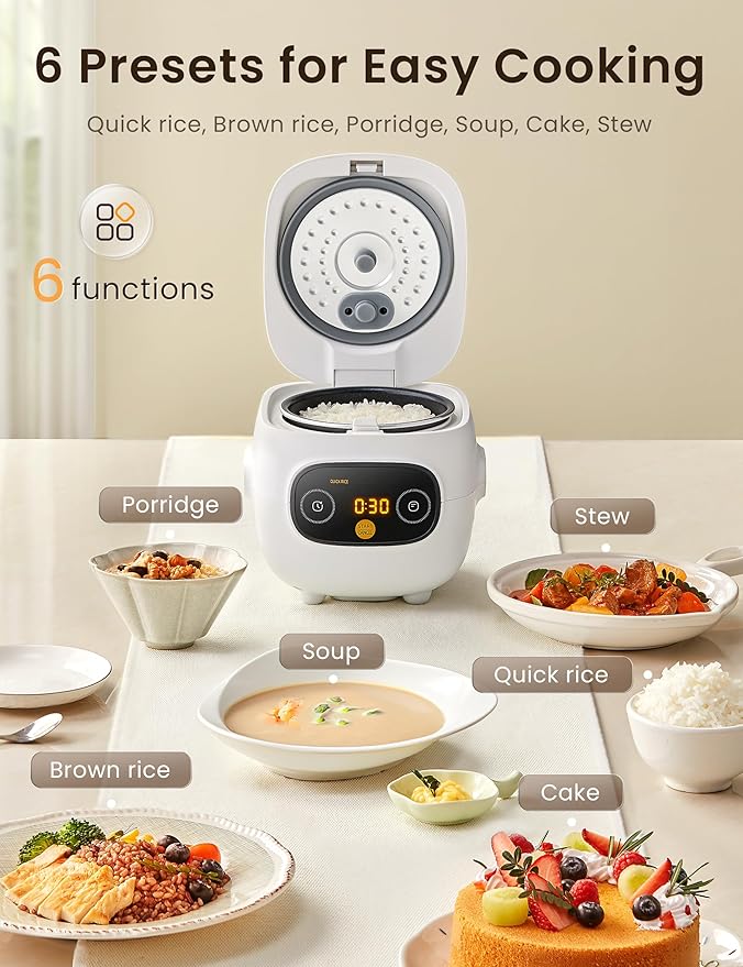 Mini Rice Cooker 4 Cups Cooked/2 Cups Uncooked