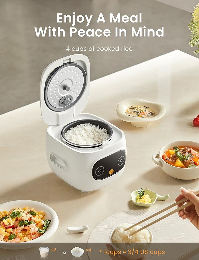 Mini Rice Cooker 4 Cups Cooked/2 Cups Uncooked