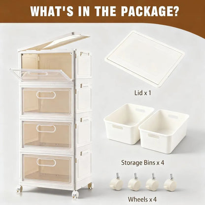 4-Tier 92QT Stackable Storage
